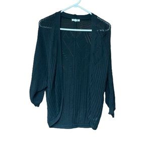 Maurices Black Cotton Crochet Cardigan Size Medium